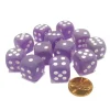 Dice>Frosted 16mm D6 Chessex Dice Block (12 Dice) - Purple with White Pips - Your Source for Gaming Essentials