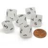 Dice>Frosted 15mm 8 Sided D8 Chessex Dice, 6 Pieces - Clear with Black - Your Source for Gaming Essentials