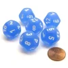 Dice>Frosted 18mm 12 Sided D12 Chessex Dice, 6 Pieces - Blue with White - Your Source for Gaming Essentials