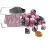 Dice>Gemini 12mm D6 Chessex Dice Block (36 Dice) - Black-Pink with White Pips - Your Source for Gaming Essentials