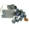 Dice>Gemini 12mm D6 Chessex Dice Block (36 Dice) - Blue-Steel with White Pips - Your Source for Gaming Essentials