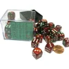 Dice>Gemini 12mm D6 Chessex Dice Block (36 Dice) - Green-Red with White Pips - Your Source for Gaming Essentials