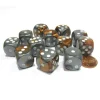 Dice>Gemini 16mm D6 Chessex Dice Block (12 Dice) - Copper-Steel with White Pips - Your Source for Gaming Essentials