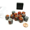 Dice>Gemini 16mm D6 Chessex Dice Block (12 Die) - Orange-Steel with Gold Pips - Your Source for Gaming Essentials