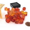Dice>Gemini 12mm D6 Dice Block (36 Dice) - Translucent Red-Yellow with Gold Numbers - Your Source for Gaming Essentials