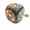 Dice>Gemini 50mm Huge Large D6 Chessex Dice, 1 Piece - Copper-Steel with White Pips - Your Source for Gaming Essentials
