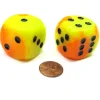 Dice>Gemini 30mm Large D6 Chessex Dice, 2 Pieces - Orange-Yellow with Black Pips - Your Source for Gaming Essentials