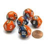 Dice>Gemini 18mm 12 Sided D12 Chessex Dice, 6 Pieces - Blue-Orange with White - Your Source for Gaming Essentials