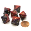 Dice>Gemini 15mm 8 Sided D8 Chessex Dice, 6 Pieces - Purple-Red with Gold - Your Source for Gaming Essentials