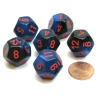 Dice>Gemini 18mm 12 Sided D12 Chessex Dice, 6 Pieces - Black-Starlight with Red - Your Source for Gaming Essentials