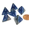 Dice>Gemini 18mm 4 Sided D4 Chessex Dice, 6 Pieces - Blue-Steel with White - Your Source for Gaming Essentials