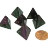 Dice>Gemini 18mm 4 Sided D4 Chessex Dice, 6 Pieces - Green-Purple with Gold - Your Source for Gaming Essentials