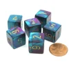 Dice>Gemini 15mm 6-Sided D6 Numbered Chessex Dice, 6 Pieces - Purple-Teal with Gold - Your Source for Gaming Essentials