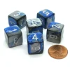 Dice>Gemini 15mm 6-Sided D6 Numbered Chessex Dice, 6 Pieces - Blue-Steel with White - Your Source for Gaming Essentials