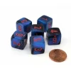 Dice>Gemini 15mm 6-Sided D6 Numbered Dice, 6 Pieces - Black-Starlight with Red - Your Source for Gaming Essentials
