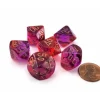 Dice>Gemini 16mm Tens D10 Dice, 6 Pieces - Translucent Red-Violet with Gold - Your Source for Gaming Essentials