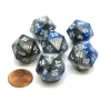 Dice>Gemini 20 Sided D20 Chessex Dice, 6 Pieces - Blue-Steel with White Numbers - Your Source for Gaming Essentials