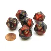 Dice>Gemini 20 Sided D20 Chessex Dice, 6 Pieces - Purple-Red with Gold Numbers - Your Source for Gaming Essentials