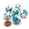 Dice>Gemini 20 Sided D20 Chessex Dice, 6 Pieces - Teal-White with Black Numbers - Your Source for Gaming Essentials