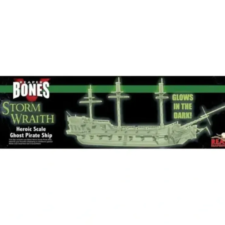 Tabletop Miniatures>Ghost Pirate Ship #77749 Storm Wraith - Unpainted Glow in the Dark Plastic Model - Your Source for Gaming Essentials