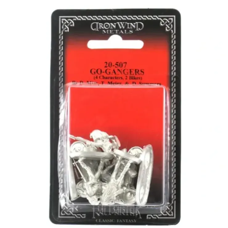 Tabletop Miniatures>Go Gangers 4 Characters, 2 Bikes #20-507 Shadowrun RPG Metal Ral Partha Figure - Your Source for Gaming Essentials
