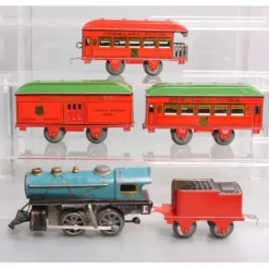 Hafner 1110 O Pre War Wind Up Locomotive & Red Overland Flyer Passenger Set VG - Your Source for Gaming Essentials