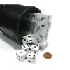Dice>Heavy Duty Dice Cup w Twist Off Cover 5pc 16mm White Die & Playing Cards Travel - Your Source for Gaming Essentials