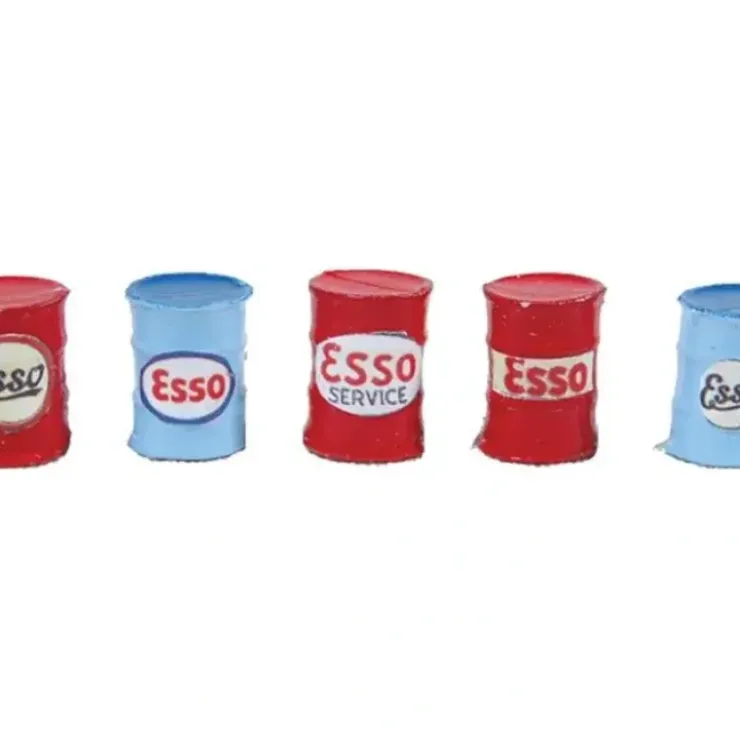 JL Innovative Design 361-574 Custom Oil Barrels Esso (red light blue) pkg(5) - Your Source for Gaming Essentials