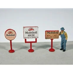 JL Innovative Design 463 HO Mobil Vintage Gas Station Curb Signs & Figure - Your Source for Gaming Essentials