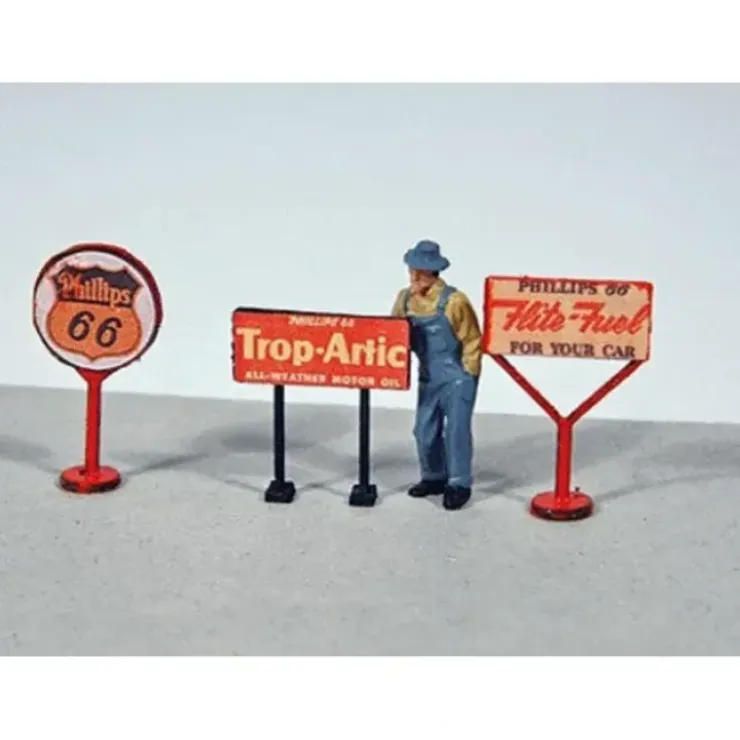 JL Innovative Design 467 HO Phillips 66 Gas Station Curb Signs (Set of 3) - Your Source for Gaming Essentials