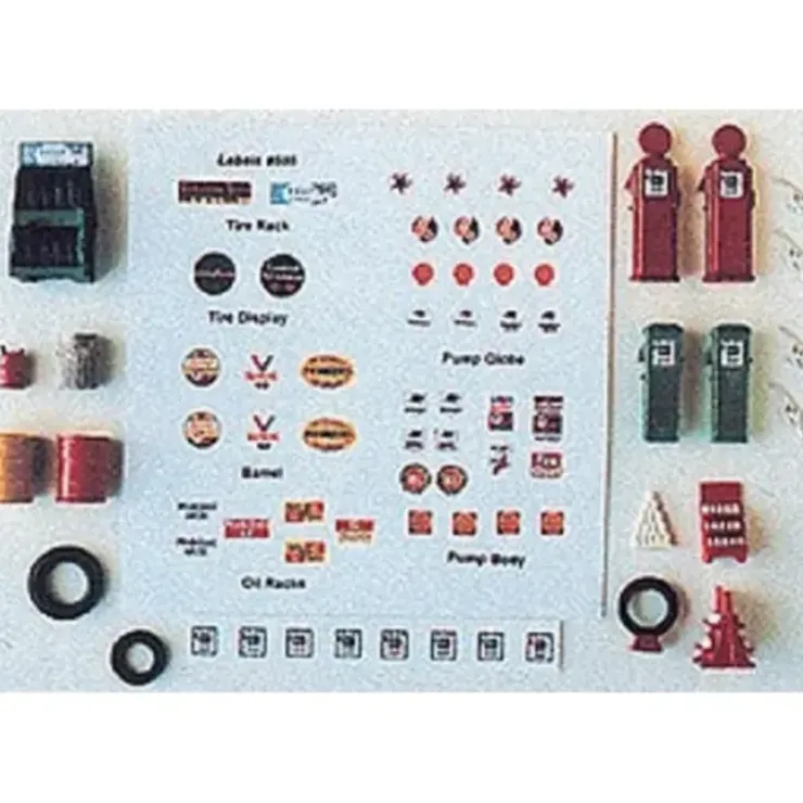 JL Innovative Design 505 HO Post 1940's Gas Station Detail Set (16) w/54 Signs - Your Source for Gaming Essentials