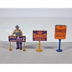 JL Innovative Design 475 HO Sunoco Vintage Gas Station Curb Signs (Set of 3) - Your Source for Gaming Essentials
