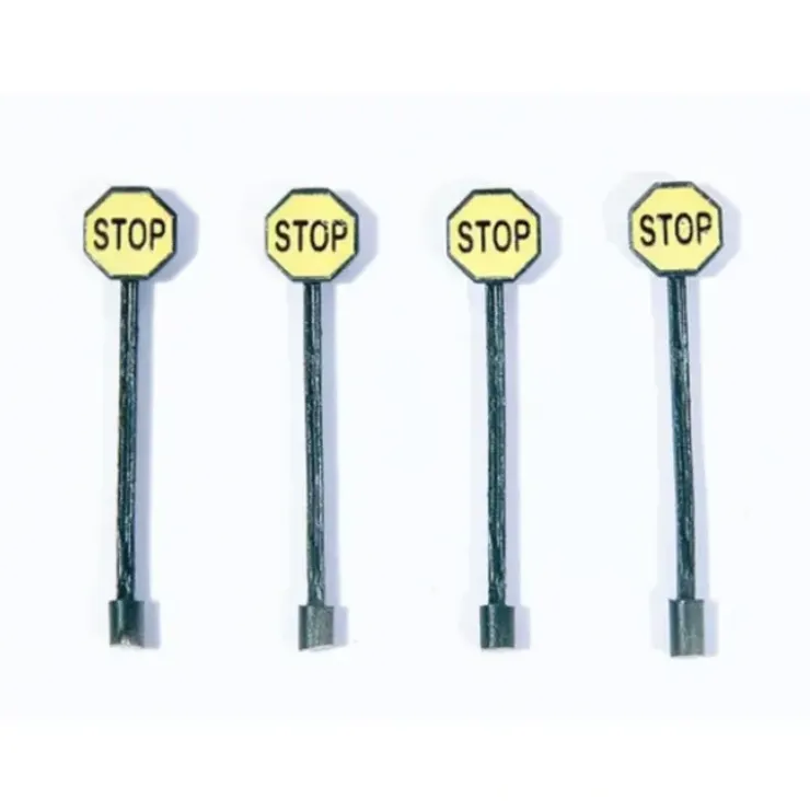 JL Innovative Design 852 HO Vintage Stop Sign - Yellow Pre-1958 (Pack of 4) - Your Source for Gaming Essentials
