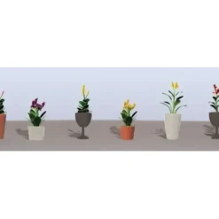 JTT Scenery Products 95571 HO Flower Plants Potted Assortment Set #4 (Pack of 6) - Your Source for Gaming Essentials