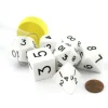 Dice>Jumbo Polyhedral 7-Die Dice Set 23mm-29mm- White with Black Numbers - Your Source for Gaming Essentials