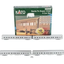 Kato 106-6005 N Scale Santa Fe Super Chief Passenger Cars - Set C (Set of 4) - Your Source for Gaming Essentials