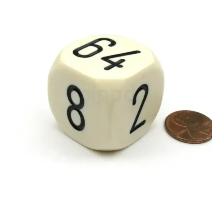 Dice>Large Backgammon 30mm Doubling Cube Dice - Ivory - Your Source for Gaming Essentials