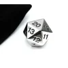 Dice>Large 22mm Zinc Metal Alloy Countdown D20 Dice w Black Bag, 1 Pc - Black Numbers - Your Source for Gaming Essentials