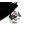 Dice>Large 22mm Zinc Metal Alloy Countdown D20 Dice with Black Pippd Bag- Red Numbers - Your Source for Gaming Essentials