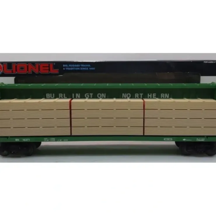 Lionel 6-16371 O Gauge Burlington Northern I-Beam Flat Car w/ Wood Load #16371 LN/Box - Your Source for Gaming Essentials