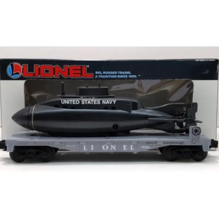 Lionel 6-16351 O Gauge Lionel Lines Flatcar with Navy Submarine NIB - Your Source for Gaming Essentials
