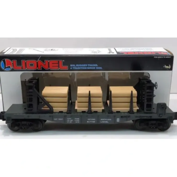 Lionel 6-16347 O Gauge Ontario Northland Bulkhead Flat w/Wood Load NIB - Your Source for Gaming Essentials