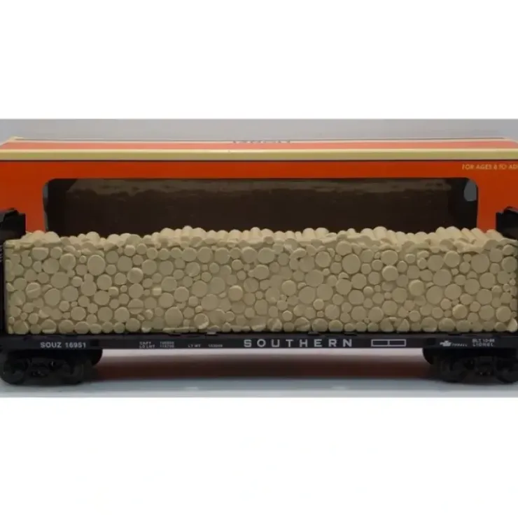 Lionel 6-16951 O Gauge 9823 Southern Bulkhead Flat Car w/ Simulated Wood Load LN/Box - Your Source for Gaming Essentials