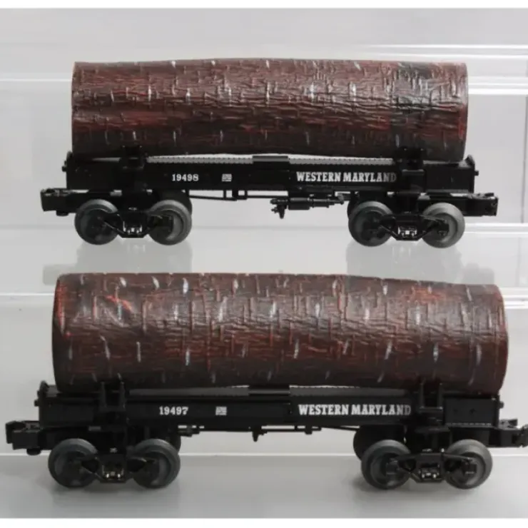 Lionel 6-27829 O Western Maryland Skeleton Log Cars #19497/19498 (2-Car Set) LN - Your Source for Gaming Essentials