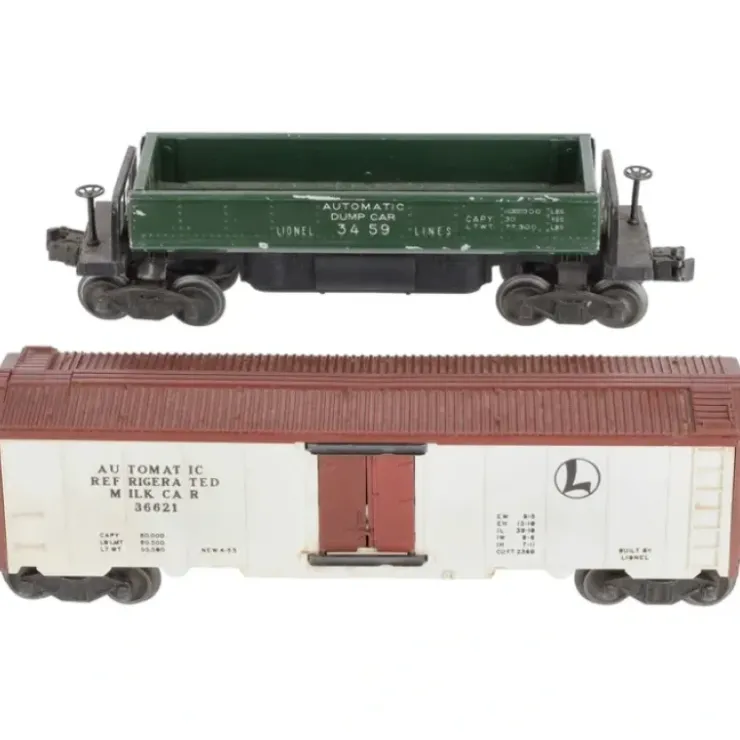 Lionel Vintage O Gauge 3459 Operating Dump Car & 3662-1 Operating Milk Car VG - Your Source for Gaming Essentials
