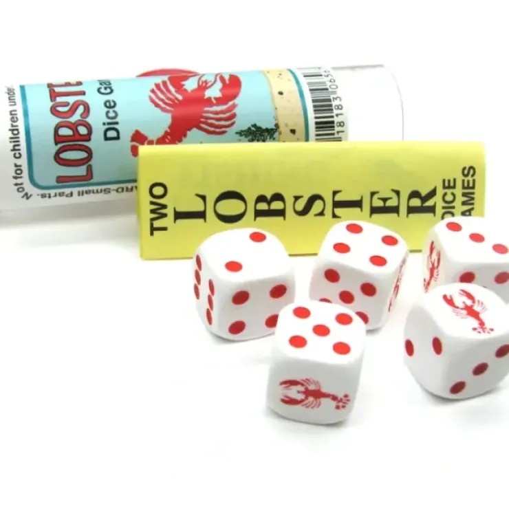 Dice>Lobster Dice Game 5 Dice Set with Travel Tube and Instructions - Your Source for Gaming Essentials