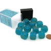 Dice>Luminary Borealis 16mm D6 Chessex Dice Block (12 Dice) - Teal with Gold Pip - Your Source for Gaming Essentials