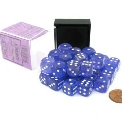 Dice>Luminary Borealis 12mm D6 Dice Block (36 Dice) - Purple with White Pips - Your Source for Gaming Essentials