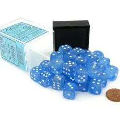 Dice>Luminary Borealis 12mm D6 Dice Block (36 Dice) - Sky Blue with White Pips - Your Source for Gaming Essentials
