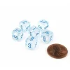 Dice>Luminary Borealis 9mm Mini 6 Sided D6 Dice, 6 Pieces - Icicle with Light Blue - Your Source for Gaming Essentials
